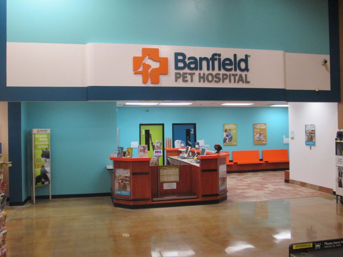 The Banfield Independence hospital front desk and lobby