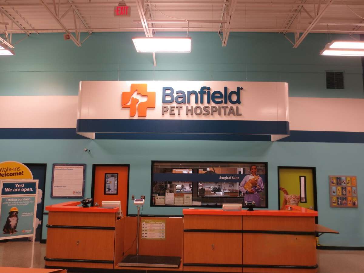 The Tulsa Hills Banfield front desk and check-in area