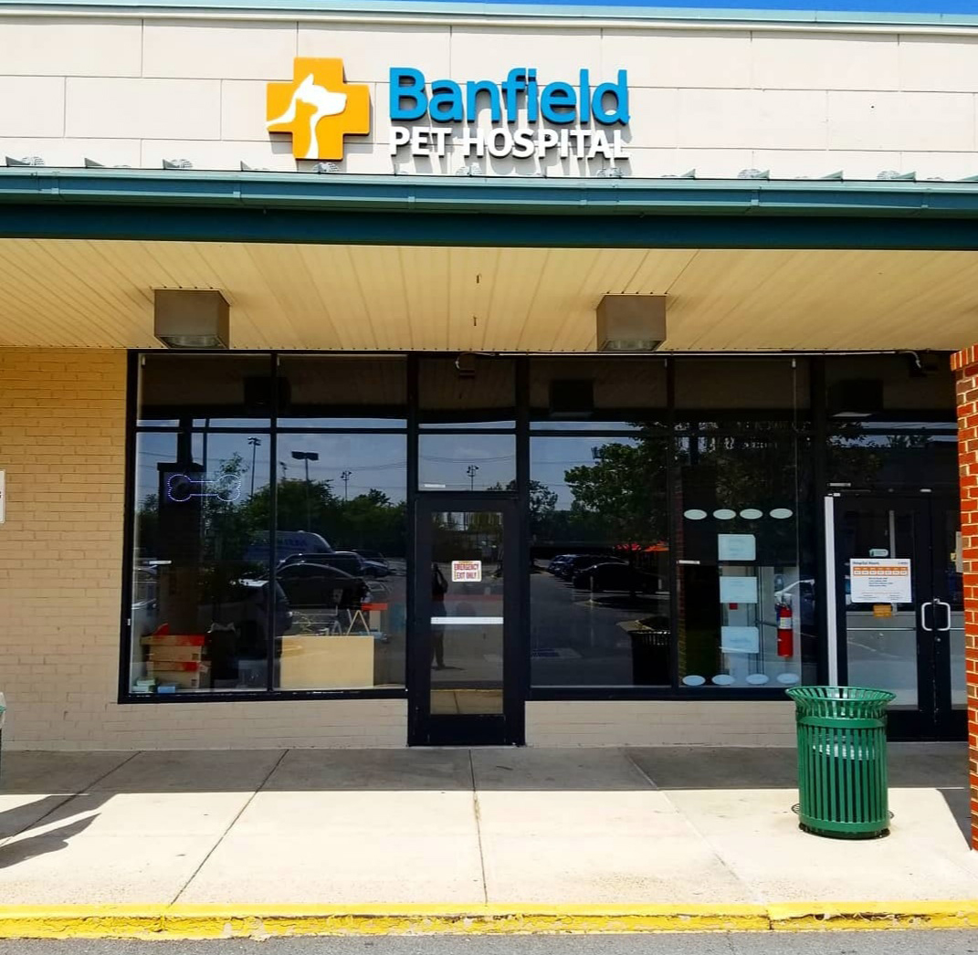 The front door of the Herndon Banfield Pet Hospital