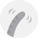 Illustrated icon of a grey cat tail