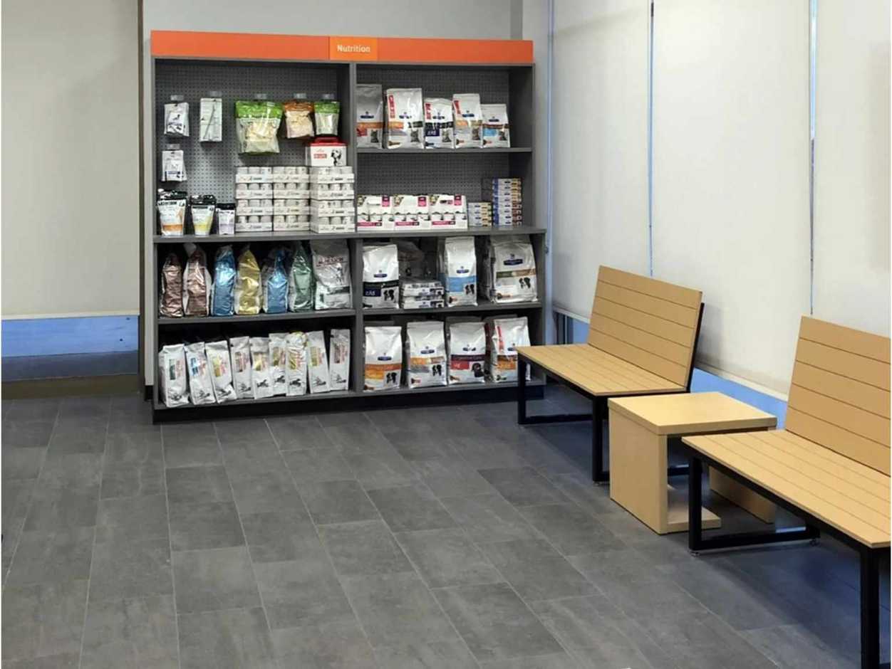 The waiting area at the Banfield Pet Hospital