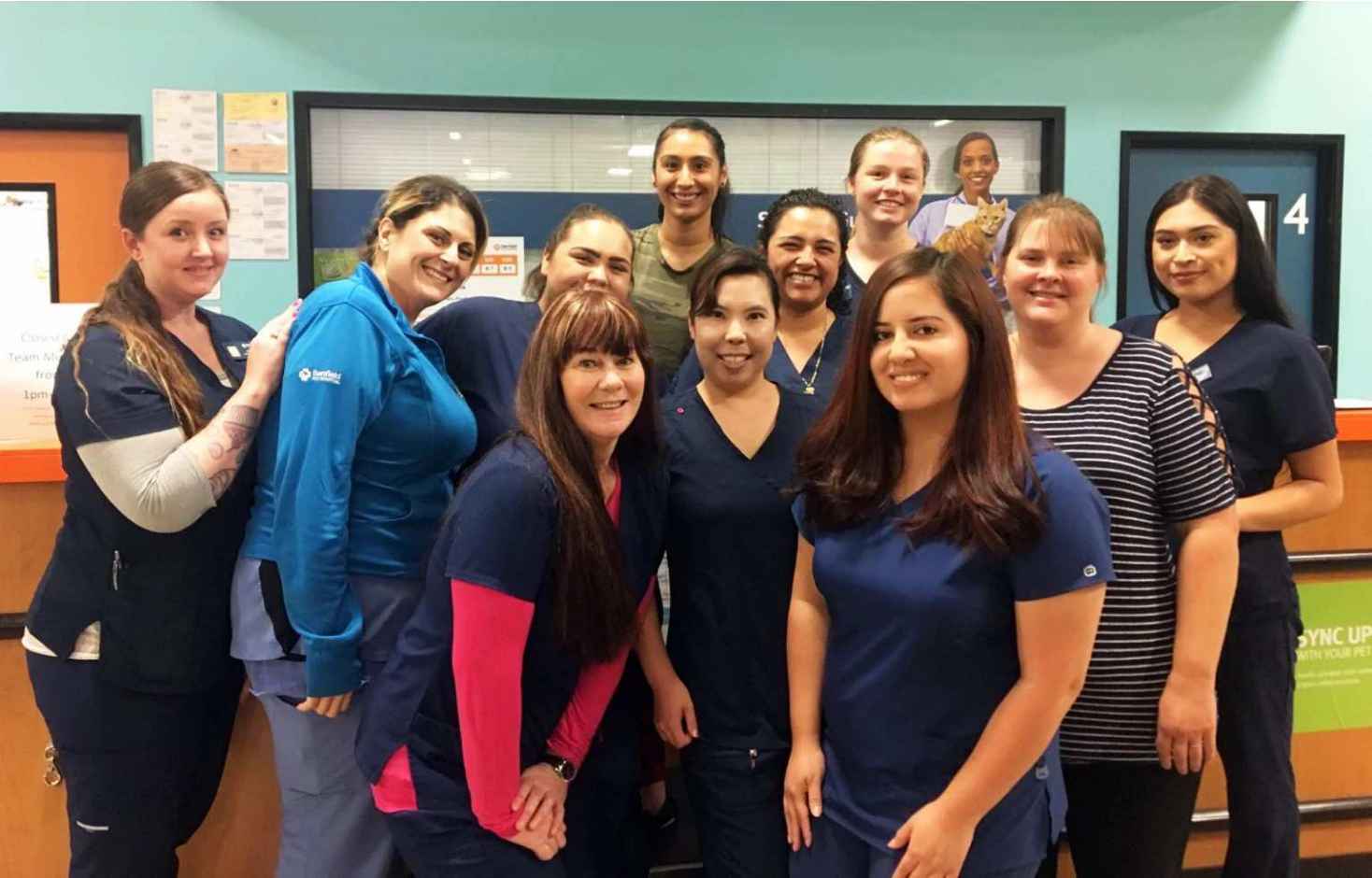 A group of Banfield Associates at the Banfield Pet Hospital