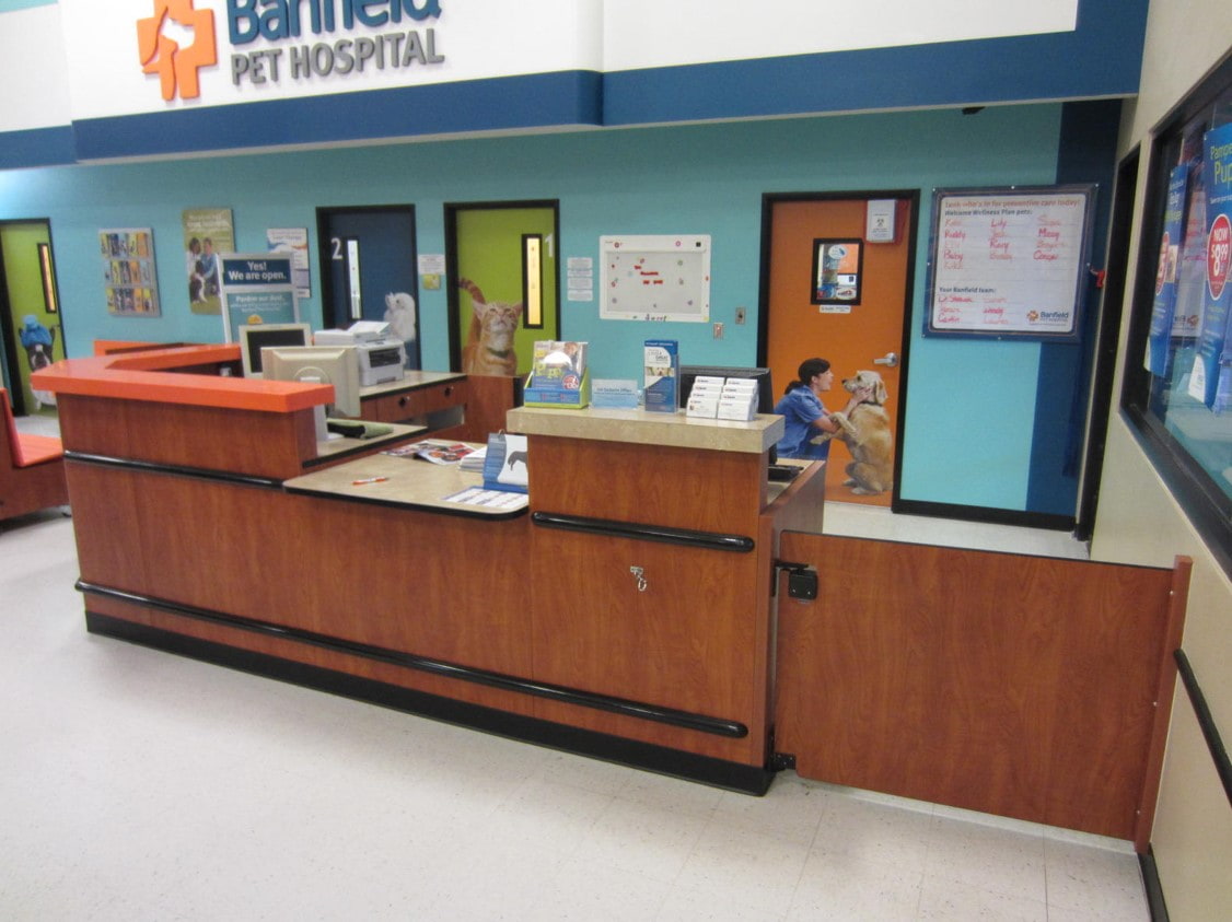 Banfield front desk and front lobby