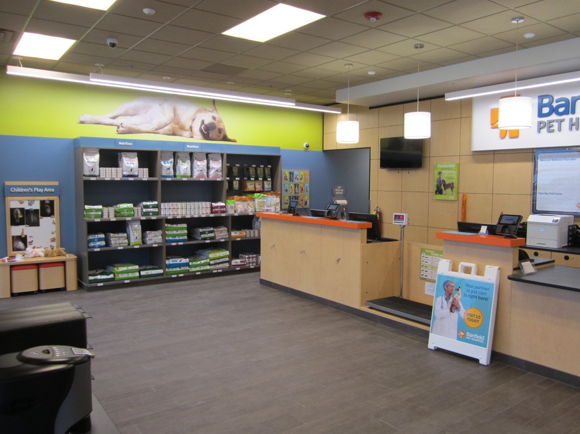 Front desk and exam room doors